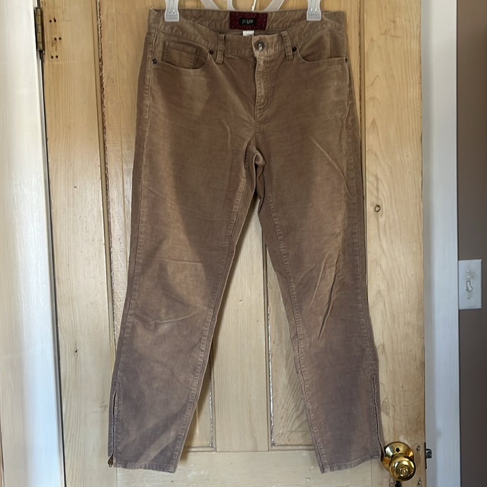 J crew corduroy pants zipper sides
